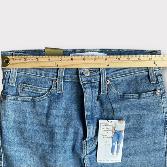 Signature Levi Strauss Gold Heritage High Rise Straight Mom Jeans 6/W28 Stretch - Picture 9 of 11